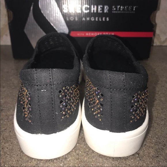 🆕Skechers Poppy Diamond Gal Black Slip-On Sneaker - Picture 5 of 6